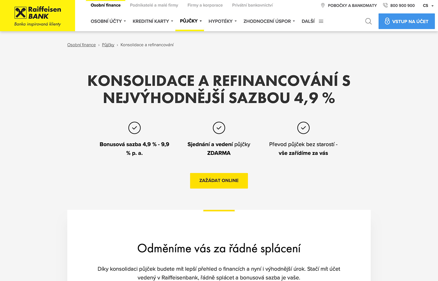 Náhled webových stránek www.rb.cz/osobni/pujcky/prevedeni-a-slouceni-pujcek